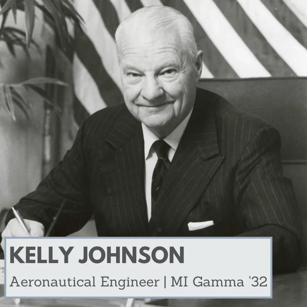 Clarence L Kelly Johnson Tau Beta Pi Member MI Gamma 1932